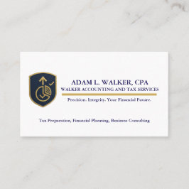 Elite Navy & Gold CPA Tax Preparer Business Card 名刺