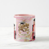 Elite Rose-Marble & Gold Personalized Graduation  マグカップ (中央)