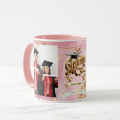 Elite Rose-Marble & Gold Personalized Graduation  マグカップ (正面左)