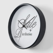 Elite Silver Script Executive Black Wood Wall Cloc 壁時計 (傾斜)