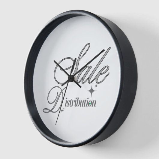 Elite Silver Script Executive Black Wood Wall Cloc 壁時計 (傾斜)