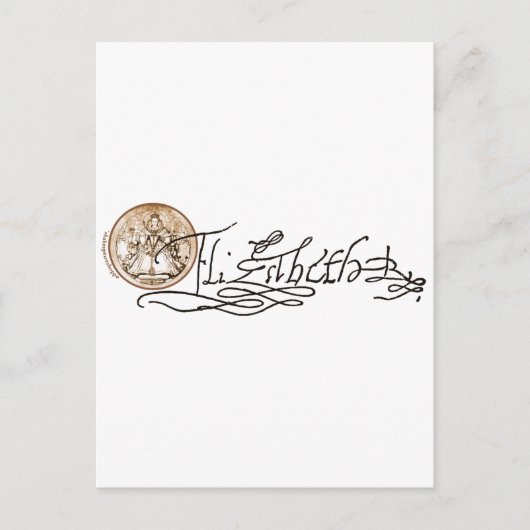 Elizabeth I署名（バージョン2） ポストカード (正面)