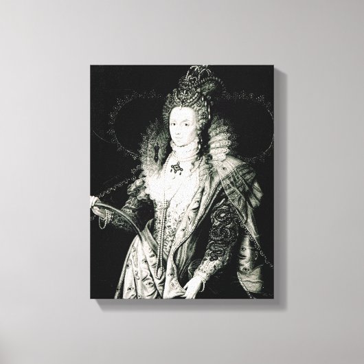 Elizabeth I by 描 W.Derbyと刻まれた人 キャンバスプリント (正面)