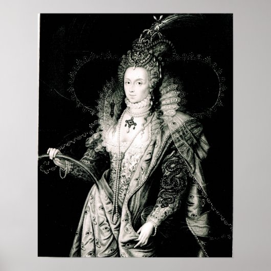 Elizabeth I by 描 W.Derbyと刻まれた人 ポスター (正面)