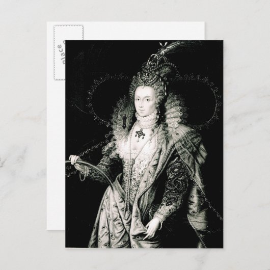 Elizabeth I by 描 W.Derbyと刻まれた人 ポストカード (正面/裏面)