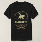 Elizabeth Name Boho Floral Personalized Mama Bear Tシャツ (デザイン正面)