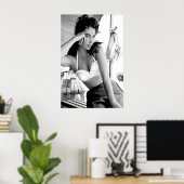 Elizabeth Taylor Black and White Photo, Old ポスター (ホームオフィス)