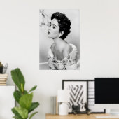 Elizabeth Taylor Photo Print, Black and White ポスター (ホームオフィス)