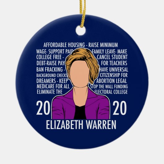 Elizabeth Warren 2020プラットフォーム民主的な議論 セラミックオーナメント (正面)