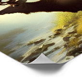 Elkバイザフォレストストリームデジタルアートプリント ポスター (角)