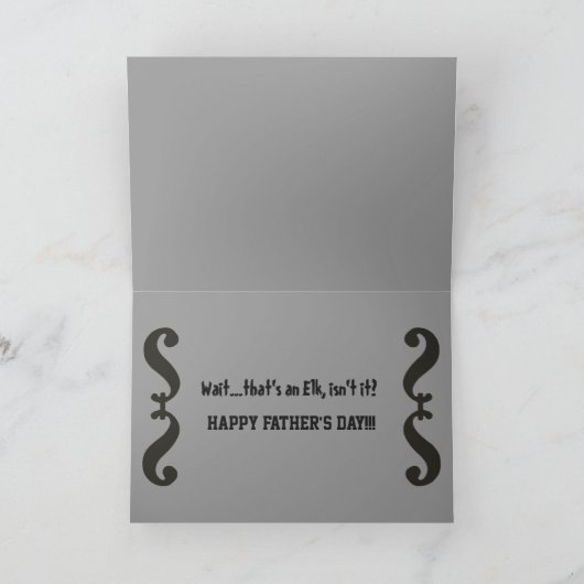 Elk写真ユーモアのある父のデイカード カード (内部)