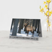 Elk写真ユーモアのある父のデイカード カード (黄色い花)