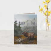 "Elk Art" 4" x 5.6" by Jason Street カード (黄色い花)