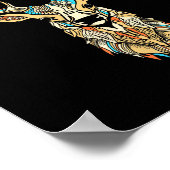Elk Head _ Face Artistic Illustration Graphic ポスター (角)