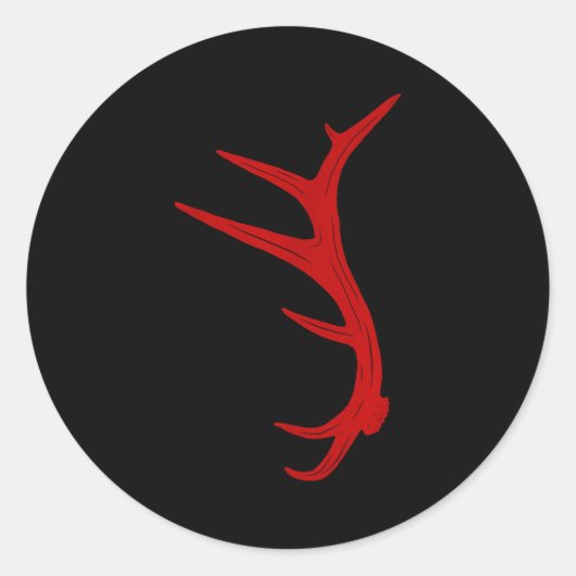 Elk Hunting Bull Antler Shed  ラウンドシール (正面)