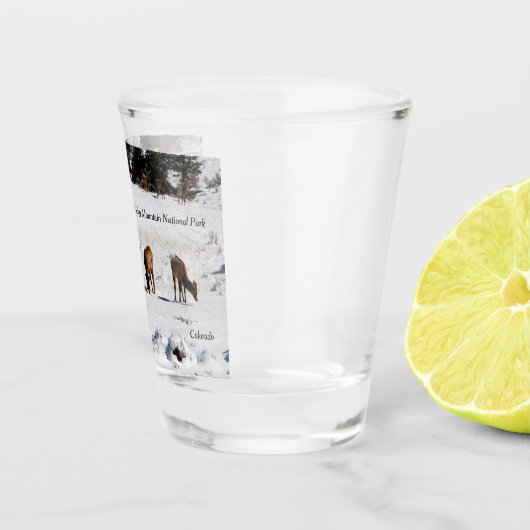 Elk in snow shot glass ショットグラス (右)