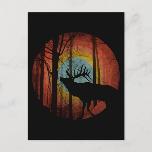 ELK IN THE WOODS FOREST ポストカード (正面)