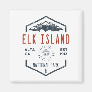 Elk Island National Park Canada Vintage Distressed マグネット