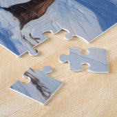 Elk Noble Bull Under the Northern Lights Hat ジグソーパズル (側面)