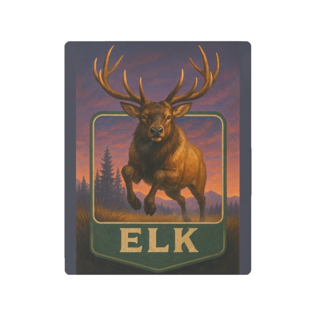Elk Sign メタルプリント (正面)