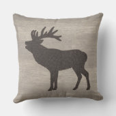 Elk Silhouette Reversible Throw Pillow クッション (裏面)