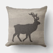 Elk Silhouette Reversible Throw Pillow クッション (正面)
