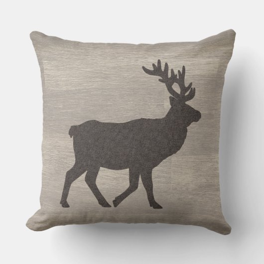 Elk Silhouette Reversible Throw Pillow クッション (正面)