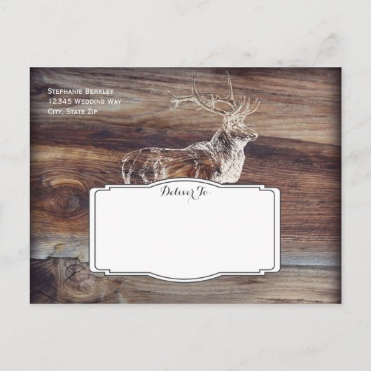 Elk Wildlife素朴日付はがきを保存する 案内ポストカード (裏面)