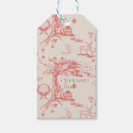 Elk Woods Toileフランスの in Red with Personalization ギフトタグ