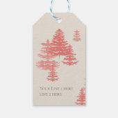 Elk Woods Toileフランスの in Red with Personalization ギフトタグ (裏面)