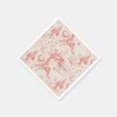 Elk Woods Toileフランスの in Red with Personalization スタンダードカクテルナプキン (角)