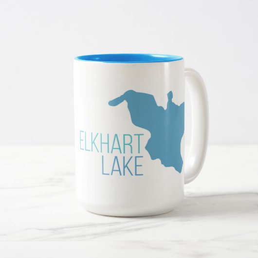Elkhart湖、ウィスコンシン ツートーンマグカップ (正面右)