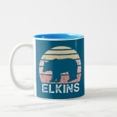 Elkins West Virginia Retro Bear ツートーンマグカップ (左)