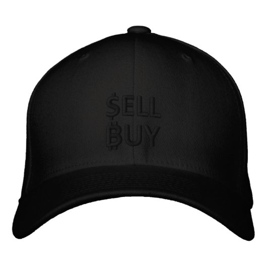 $ELL FIAT ₿uy BITCOIN HAT 刺繍入りキャップ (正面)