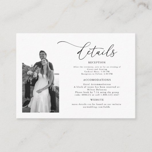 ELLAフォトモダンの結婚詳細 エンクロージャーカード (正面)