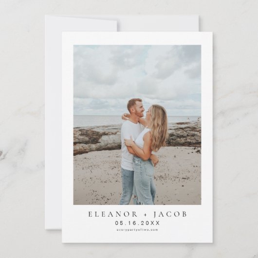 ELLAミニマエレガントリストフォトス結婚ポット 招待状 (裏面)