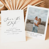 ELLAミニマルエレガントリストスクリプト写真の日付の保存 招待状