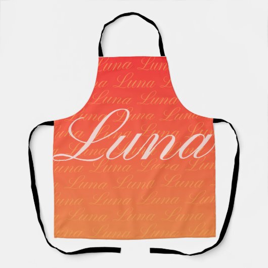 Ella繰り返し名前パターンデザイン エプロン (正面)