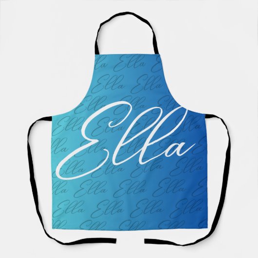 Ella繰り返し名前パターンデザイン エプロン (正面)