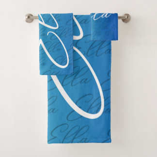 Ella繰り返し名前パターンデザイン バスタオルセット