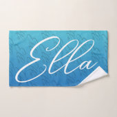 Ella繰り返し名前パターンデザイン バスタオルセット (ハンドタオル)