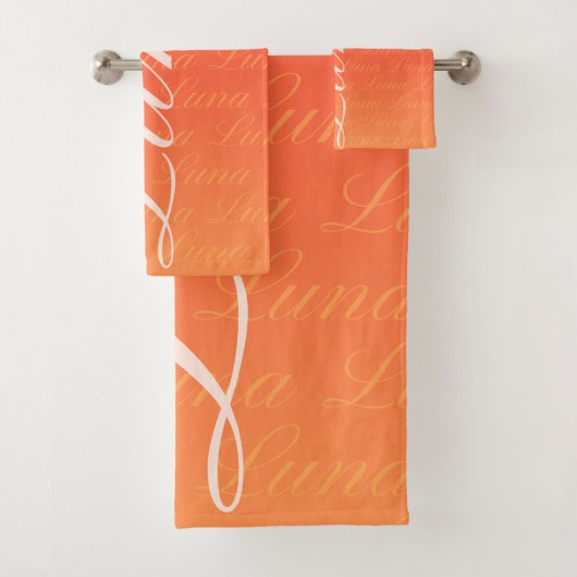 Ella繰り返し名前パターンデザイン バスタオルセット (インサイチュ)