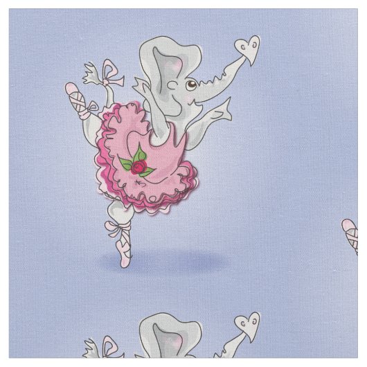 Ella象のバレリーナの生地 ファブリック (クローズアップ)