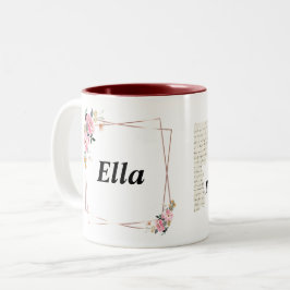 Ella 名入りマグカップ - 名前入りコーヒーカップ カスタムデザイン ツートーンマグカップ