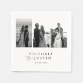 ELLA 3モダンフォト結婚ズ スタンダードカクテルナプキン (正面)