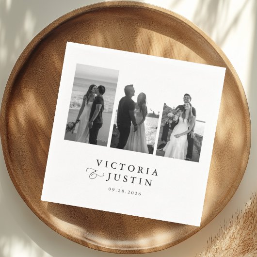 ELLA 3モダンフォト結婚ズ スタンダードカクテルナプキン