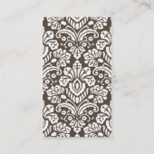 Ella #5ブラウンのダマスク織のシックな名刺 名刺 (裏面)