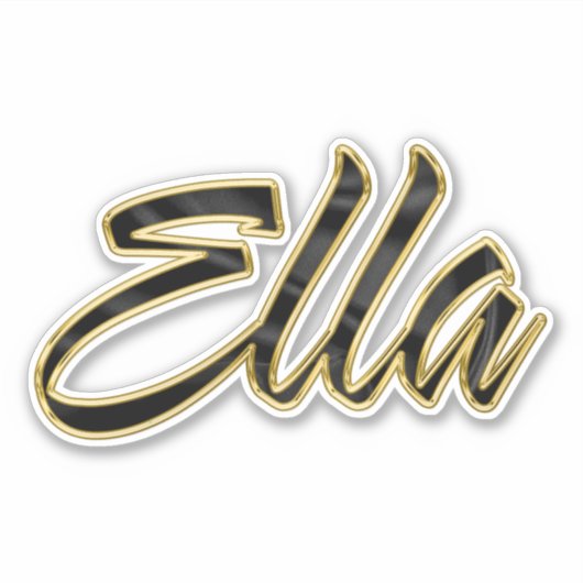 Ella black gold Lettering Aufkleber Sticker シール (正面)