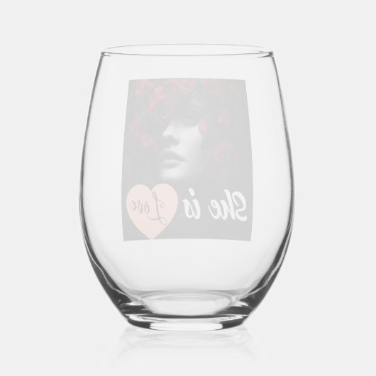 Ella es Amor ステムなしワイングラス (裏面)