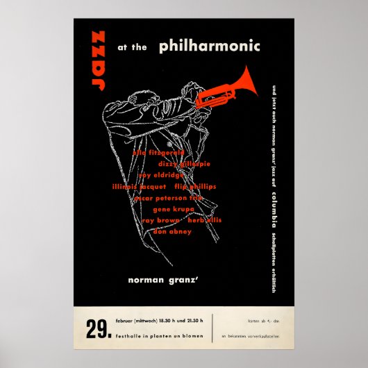 Ella Fitzgerald - Dizzy Gillespie jazz poster ポスター (正面)